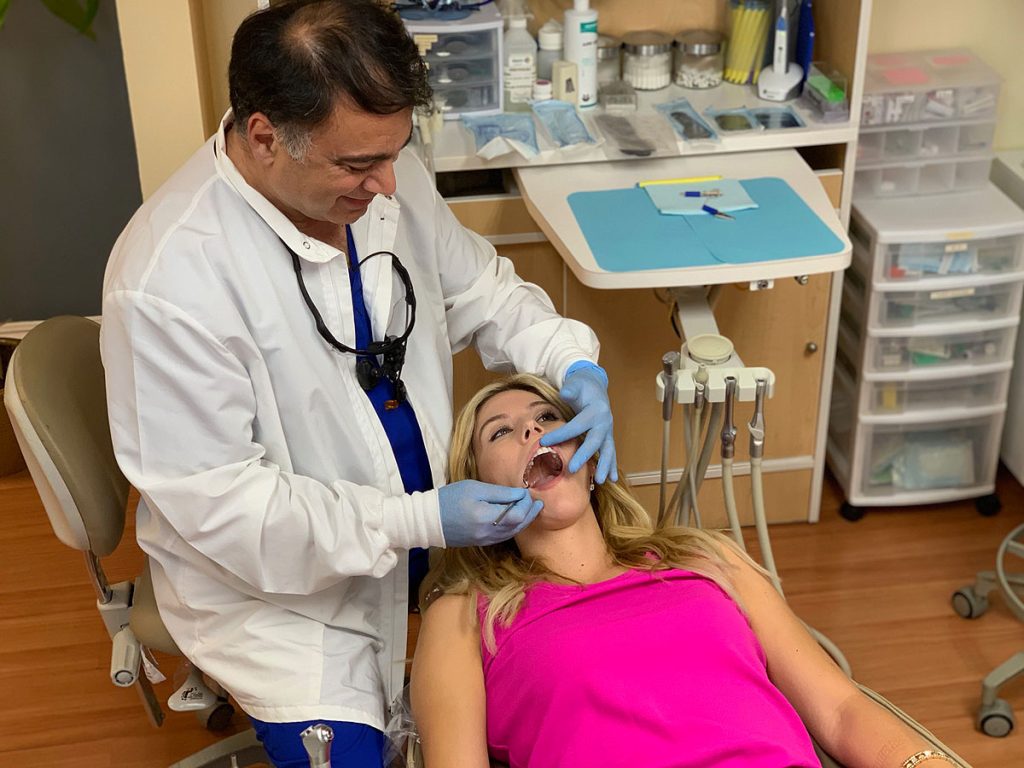 woman at dentist having root canal