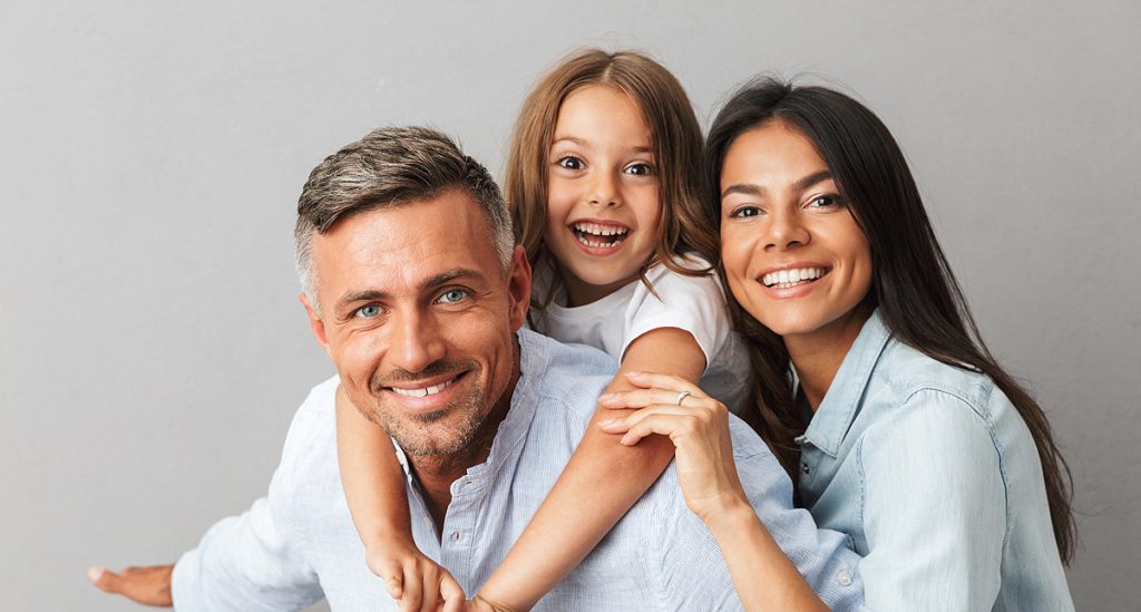 happy family with healthy teeth