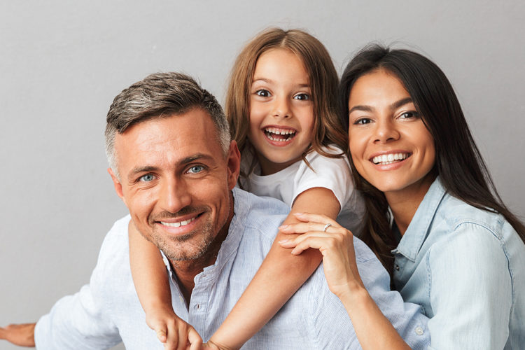 happy family with healthy teeth